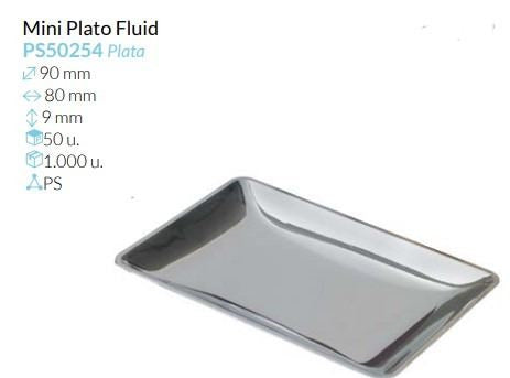 Mini Plato Fluid Plata 90X80X9 Mm Pack 50 Unid