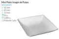Mini Plato Fluid Pulpa De Caña Blanco 65X65X12 Mm Pack 50 Un.