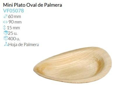 Mini Plato Oval Hojas De Palmera Bali 90X60 Mm Pack 25 Un.