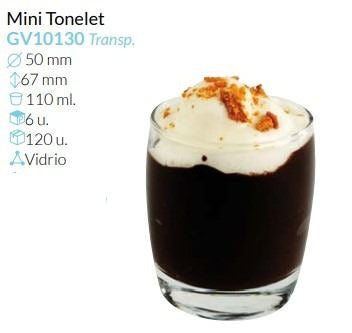 Mini Tonelet Vidrio Ø 50 Alto 67 Mm 110 Ml Pack 6 Unid