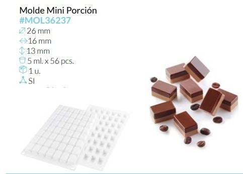 MOLDE DE SILICONA MICRO RECTANGULAR 26X16X13 MM. 5 ML 56 PCS