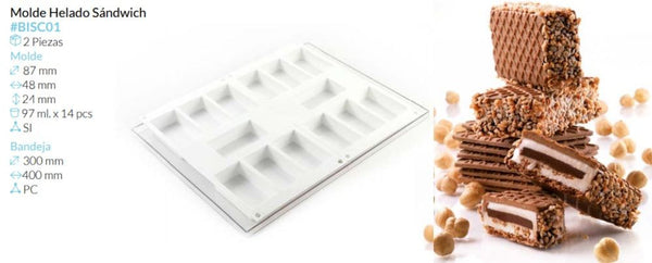 MOLDE HELADO 87X48X24MM 97ML 14 PCS