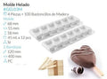 MOLDE MINI HELADOS CORAZON 68X55X18MM 45ML 12 PCS