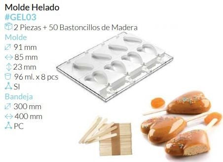 MOLDE PARA  HELADOS 9,1x8,5x2,3 CM
