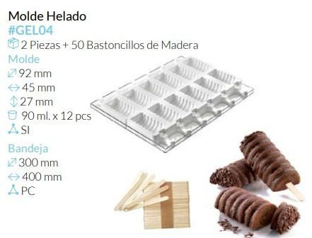 MOLDE PARA  HELADOS 9,2x4,5x2.75 CM