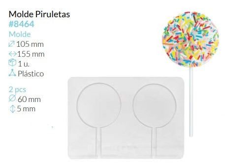 MOLDE PARA PIRULETAS 15,5X10,5 CM Ø6 CM
