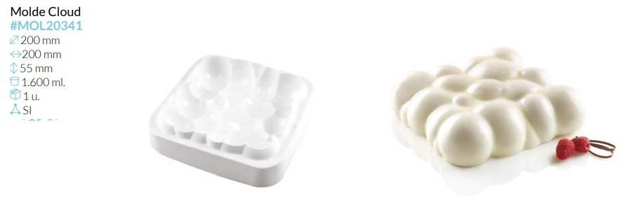 MOLDE SILICONA CLOUD 200X200X55MM 1600  ML.