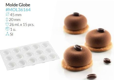 MOLDE SILICONA GLOBE Ø45 MM ALTO 20 MM VOL 26 ML