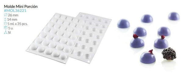 MOLDE SILICONA MICRO DOME Ø 26 ALTO  14 MM 5 ML 35 PCS