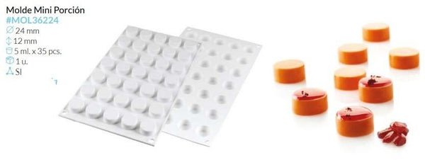 MOLDE SILICONA MICRO ROUND Ø 24 ALTO  12 MM 5 ML 35 PCS