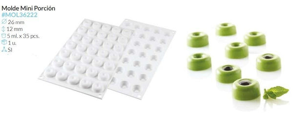 MOLDE SILICONA MICRO SAVARIN Ø 26 ALTO 12 MM 5 ML. 35 PCS