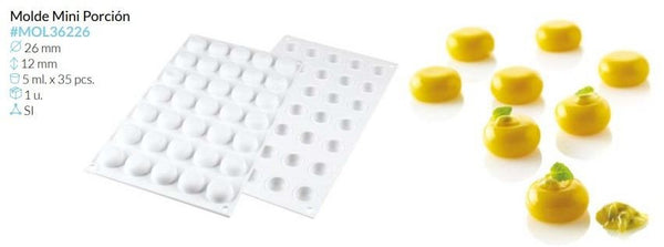 MOLDE SILICONA MICRO STONE Ø 26 ALTO 12 MM 5 ML. 35 PCS