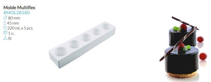 MOLDE SILICONA MULTIFLEX Ø 80 ALTO 45  MM 220 ML