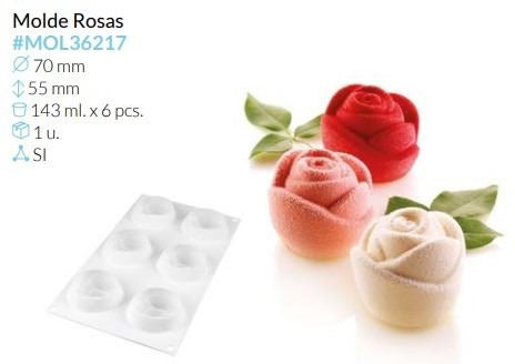 MOLDE SILICONA ROSA Ø 70 MM ALTO 55 MM 143 ML 6 PCS