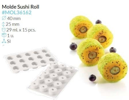 MOLDE SILICONA SUSHI ROLL Ø 40 MM ALTO 25 MM VOL. 29 ML