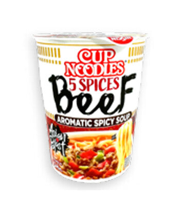 Noodles Ternera 5 Especias en Vaso Nissin (64gr.) - Caja 8 uds.