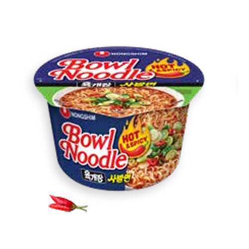 Noodles Hot & Spicy en Bowl NongShim (100gr.) - Caja 12 uds.