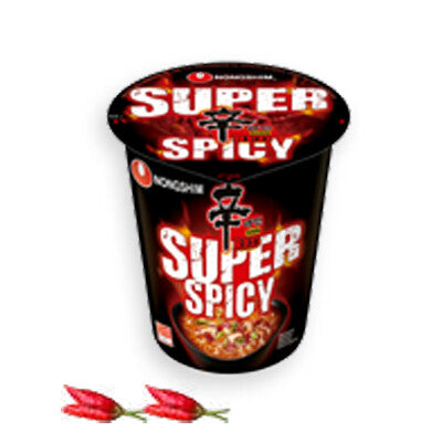 Noodles Shim Súper Picantes (Super Spicy) en Vaso NongShim (68gr.) - Caja 12 uds.