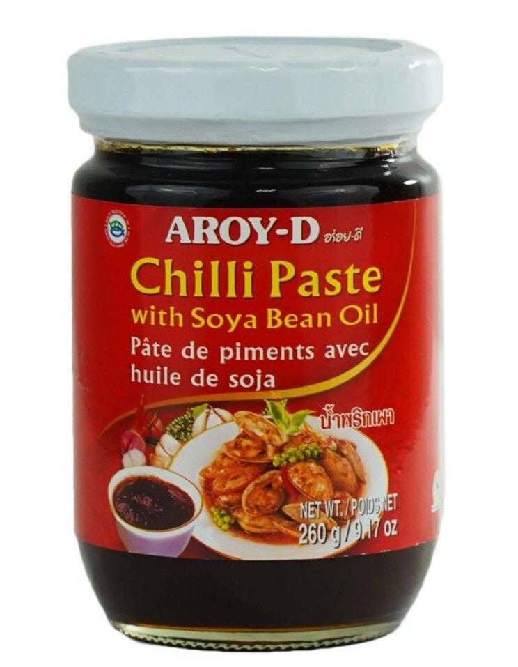 Pasta De Chili Picante Con Aceite De Soja Aroy-D (520gr.) - Caja 24 unidades