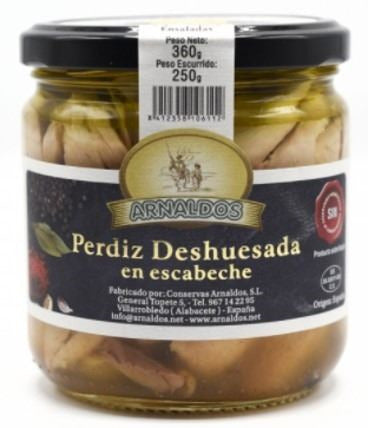 Perdices Deshuesadas bote de Cristal 410gr