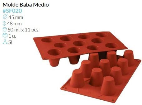 PLACA SILICONA BABA MEDIO Ø 45X48 MM 11 PCS