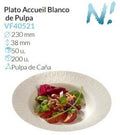 Plato Accueil Blanco De Pulpa Ø 230 Alto 38 Mm Pack 50 Un.