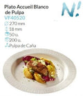 Plato Accueil Blanco De Pulpa Ø 270 Alto 18 Mm Pack 50 Un.