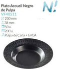 Plato Accueil Negro De Pulpa Ø 230 Alto 38 Mm Pack 50 Un.