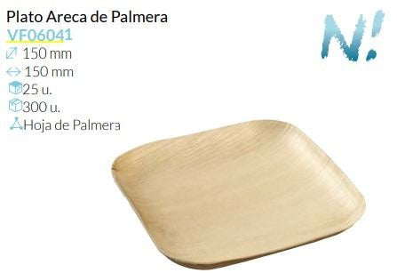 Plato Areca De Palmera 150X150 Mm Pack 25 Un.