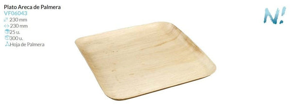 Plato Areca De Palmera 230X230 Mm Pack 25 Un.