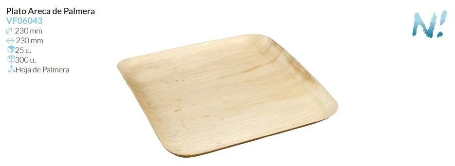 Plato Areca De Palmera 230X230 Mm Pack 25 Un.