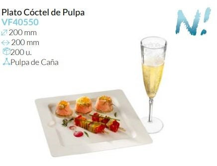 Plato Coctel De Pulpa 200X200 Mm Caja 200 un.