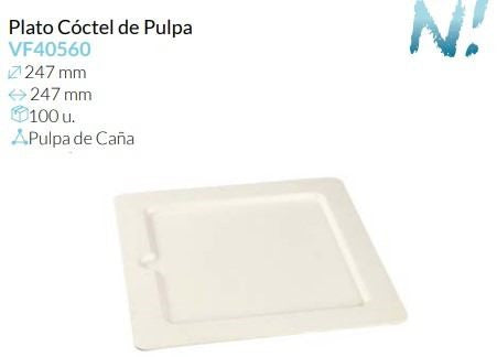 Plato Coctel De Pulpa 247X247 Mm Caja 100 un.