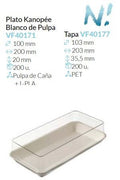 Plato Con Tapa Kanopée Blanco De Pulpa 200X100X20 Mm   200un.