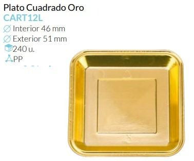 Plato Cuadrado Oro Ext.66 Int.46 Mm Caja 240 Unid
