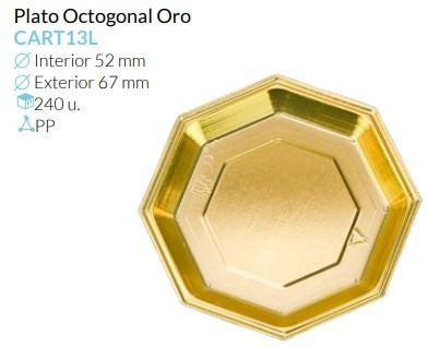 Plato Octogonaloro Ext.70 Int.52 Mm Caja 240 Unid