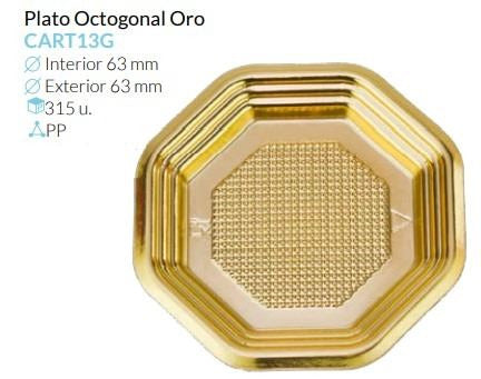 Plato Octogonaloro Ext.95 Int.63 Mm Caja 315 Unid