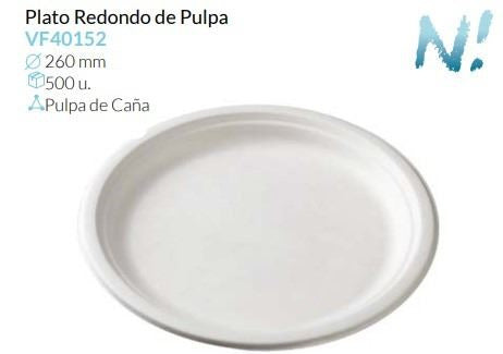 Plato Redondo De Pulpa Ø 260 Mm Caja 500 un.