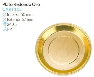 Plato Redondo Oro Ø Ext.70 Ø Int.50 Mm Caja 240 Unid