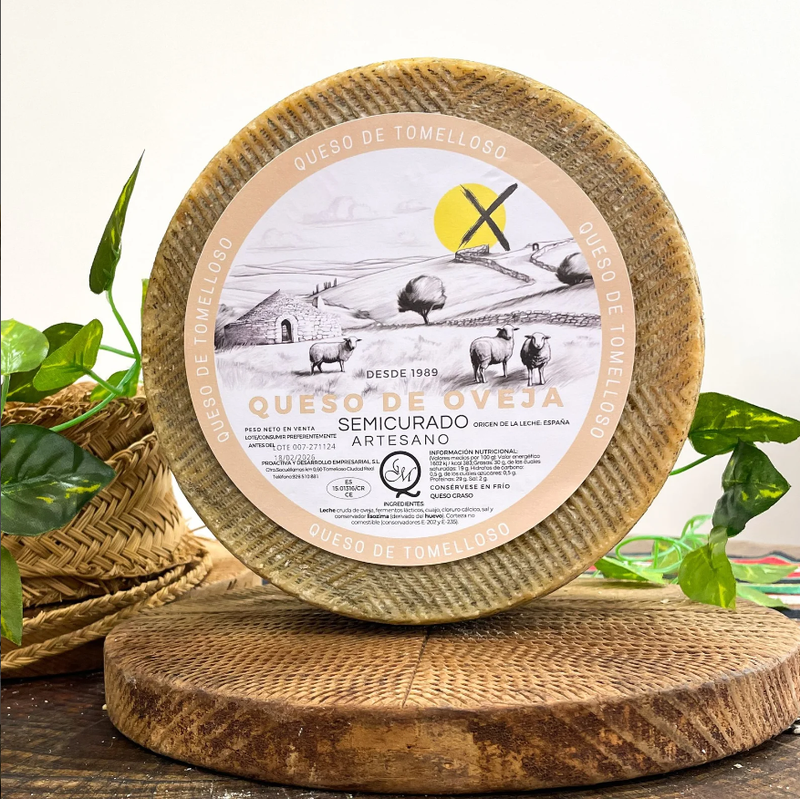 Queso Manchego Artesano Semicurado de Oveja 3kg - Tomelloso