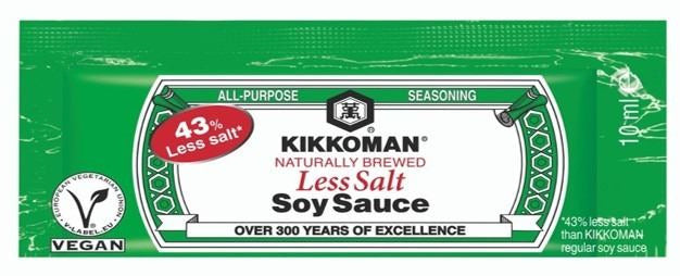 Salsa de soja Kikkoman baja en sal en sobres de 10ml x400un