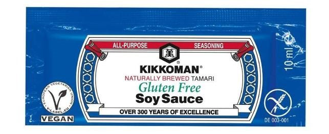 Salsa de soja Kikkoman en sobres (10ml) - Sin Gluten - Caja 400 uds.