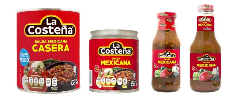 Salsa Mexicana Casera Varios Tamaños en Lata y en Frasco