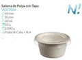 Salsera De Pulpa Con Tapa Pla Tte Reciclable Ø 60 Alto 30 Mm 60 Ml Pack 50 Unidades