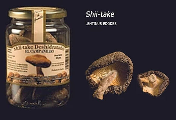 Shii-Take Entero Deshidratado - Formato Bote Pet  15grs., 30 grs. y 400grs.