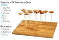 Soporte Bambu 300X250X13 Mm + 24 Brochetas Pack 1 Unidades