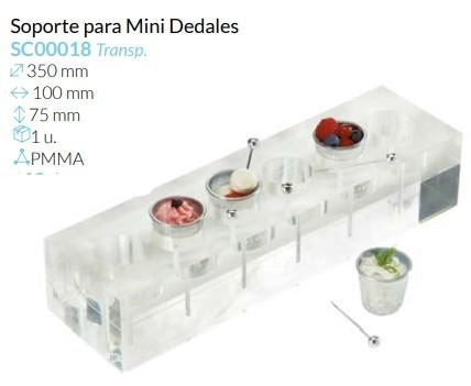 Soporte Plexiglas Para Mini Dedales De 350X100X75 Mm Caja 1 Unid