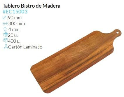 Tablero Bistro 300X90X4 Mm Pack 20 Un.