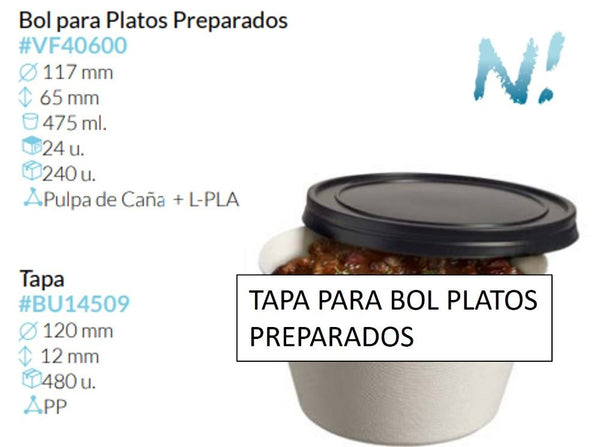 Tapa Para Bol Ø 120 Alto 12 Mm Pp Caja 480 Unidades