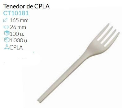Tenedor Blanco Cpla 165 Mm Pack 100 Unidades